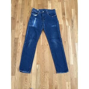 Levi's Premium Men's Jeans W32 L32 Straight Leg Blue Denim DistressedClassic Fit